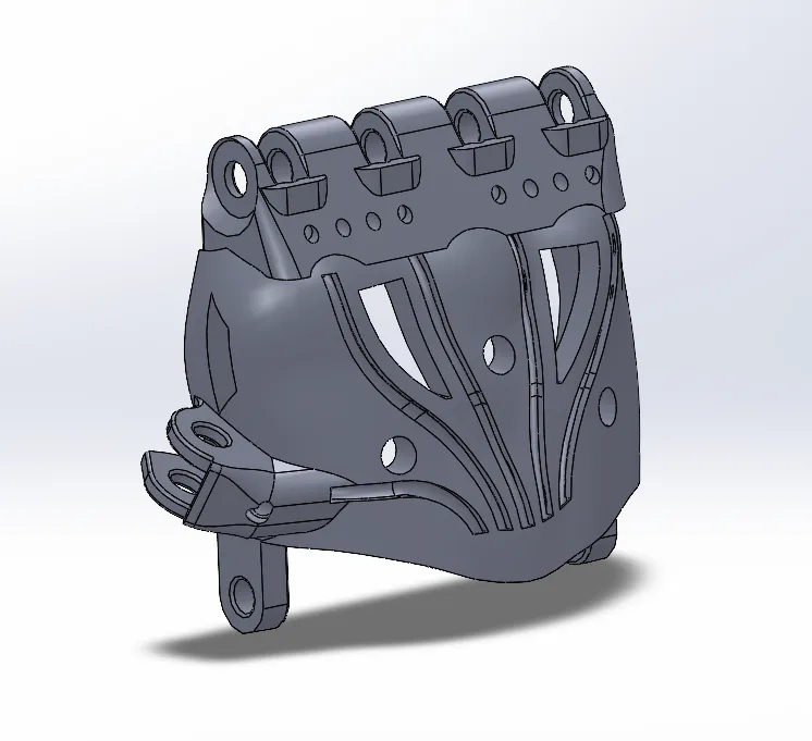 Organic lattice CAD model of a palm brace engineered for 3D printing
